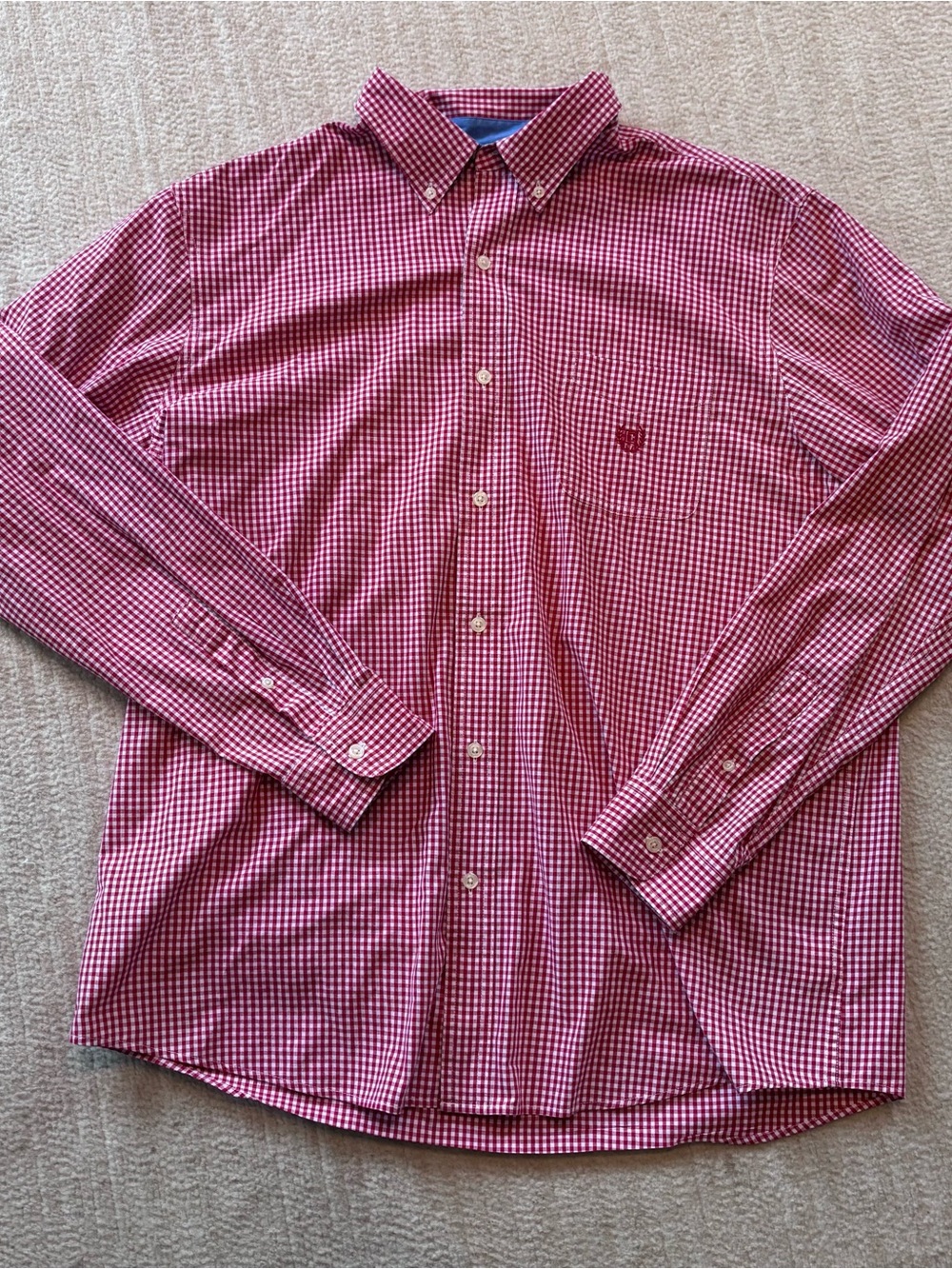 Chaps Red Gingham Button-Down Shirt